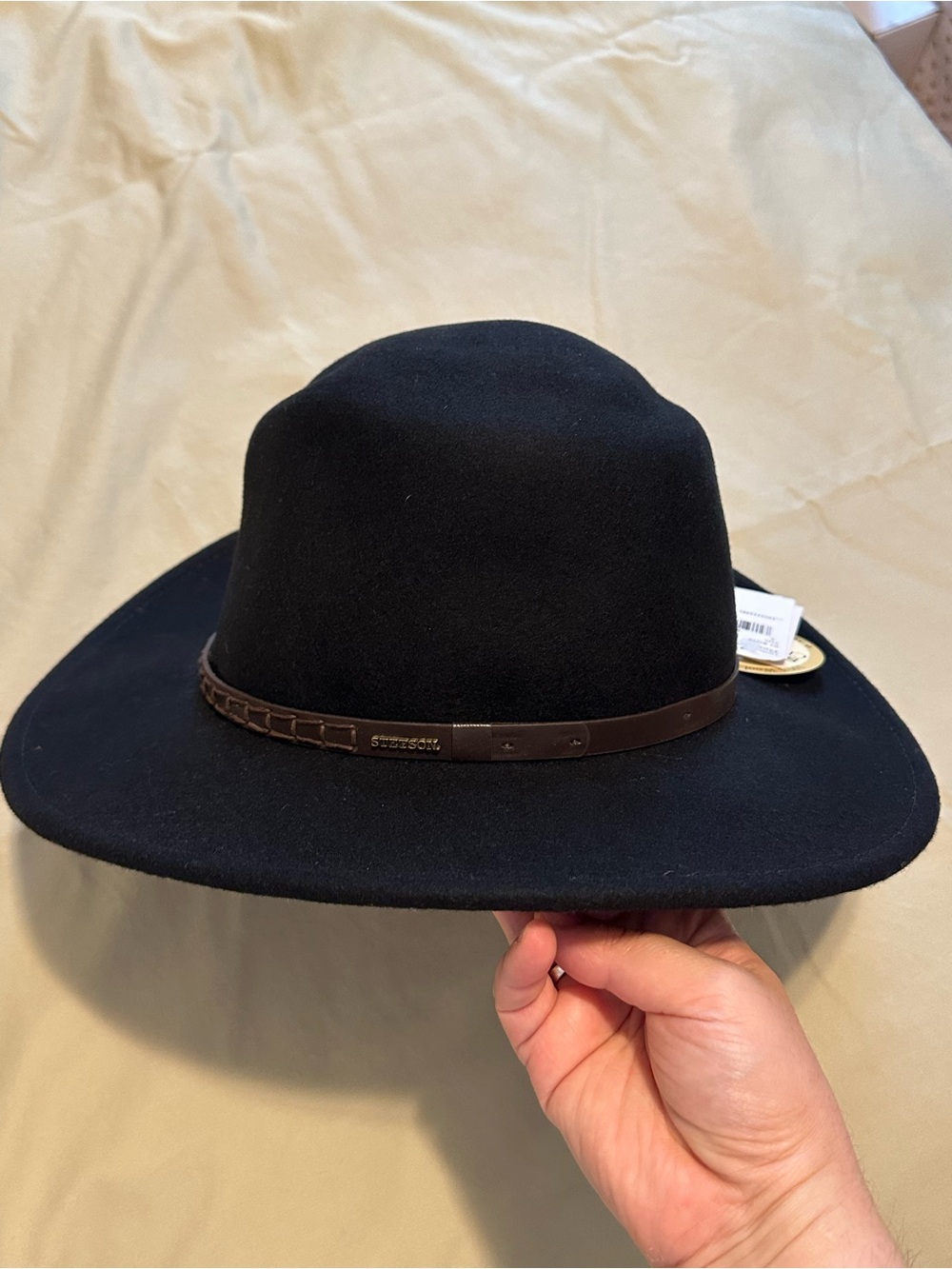 Stetson Sturgis Crushable Wool Felt Hat Fedora with Brown Leather Band